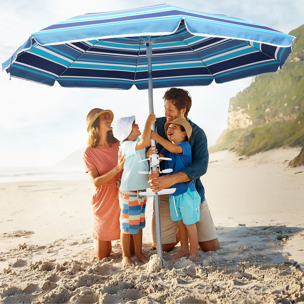 Mountview 2M Outdoor Beach Umbrellas Sand Blue