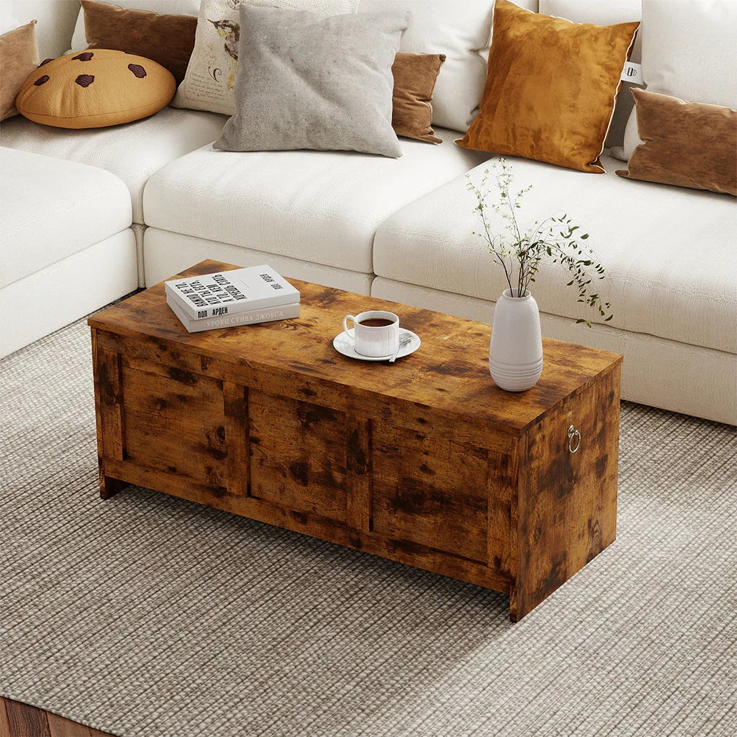 Levede Storage Bench Rustic Wooden Storage Cabinet-2050056909750407175