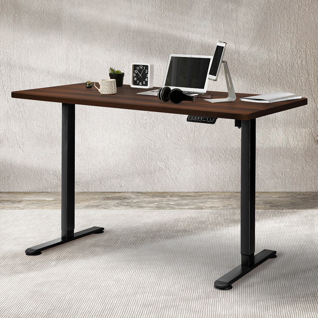 Levede Motorised Standing Desk Adjustable 140cm Walnut 1000x 1MM-1864183329985794055