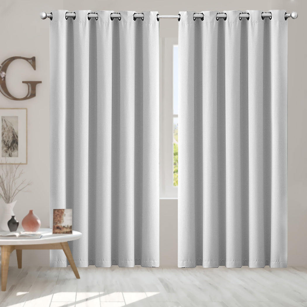 2x Blockout Curtains Panels 3 Layers Grey-2065254605146689542