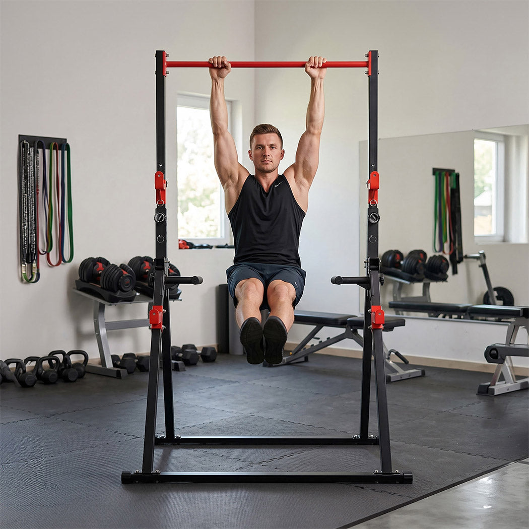 Centra Foldable Power Tower Pull Up Dip Station Adjustable Height Home Gym 220kg-2072893534834397191