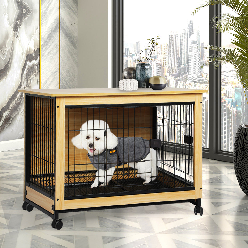 PaWz Wooden Wire Dog Kennel Side End M Medium-2006732990142615559