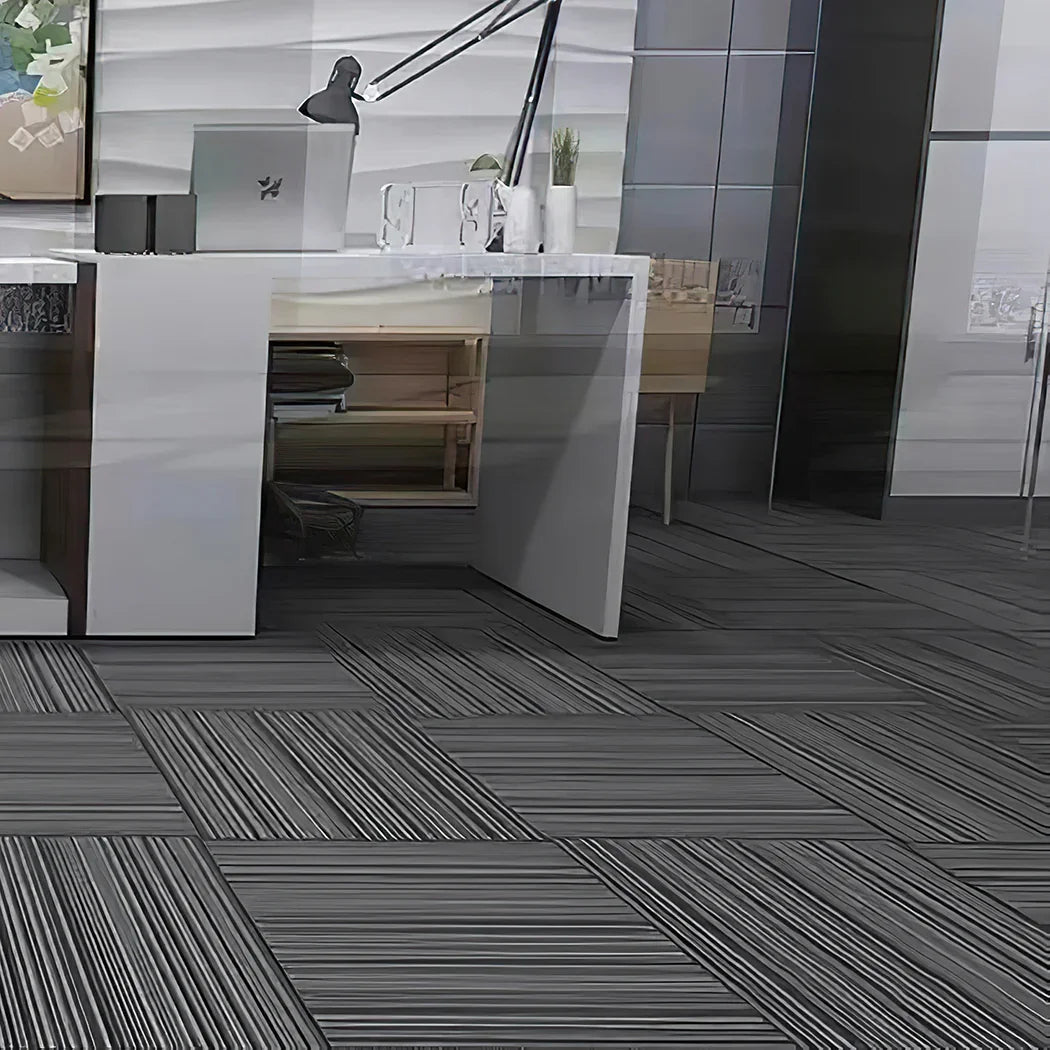 Marlow 20x Carpet Tiles 5m2 Box Heavy Black-2018816860090404870