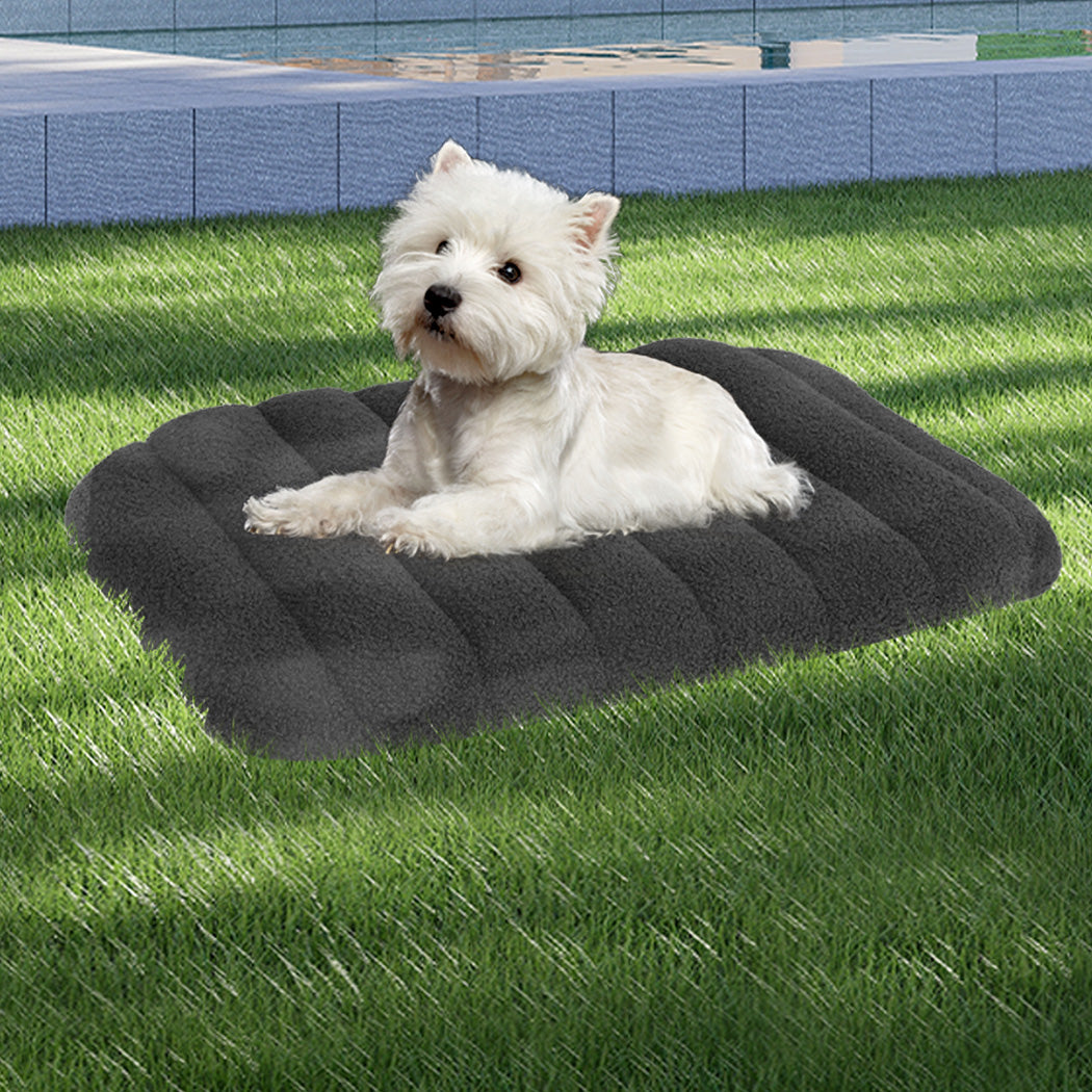 Pawz M Size Orthopedic Dog Bed with Sherpa Plush Removable Cover in Grey-1937319822924845063