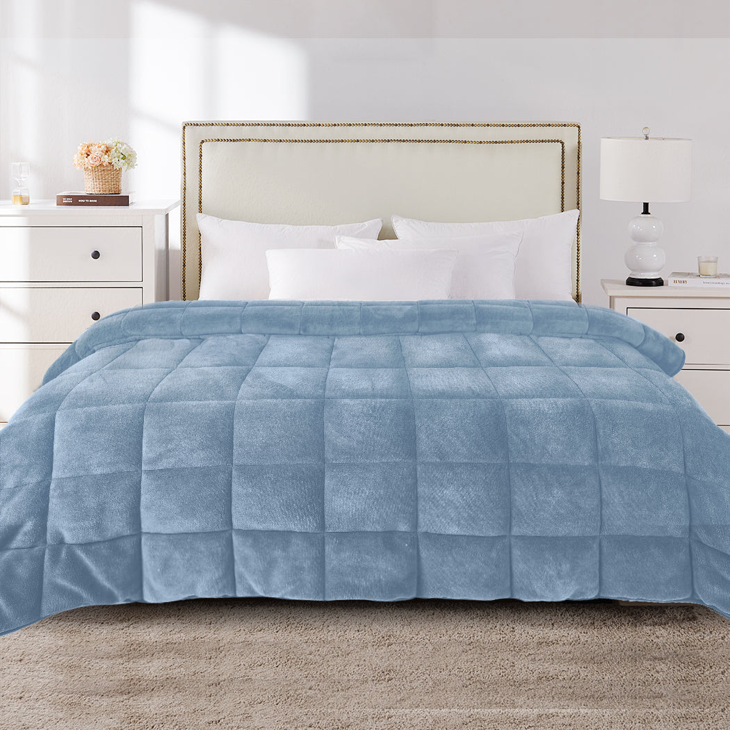 DreamZ Quilt Doona Comforter Blanket Blue King-2065254334354034695