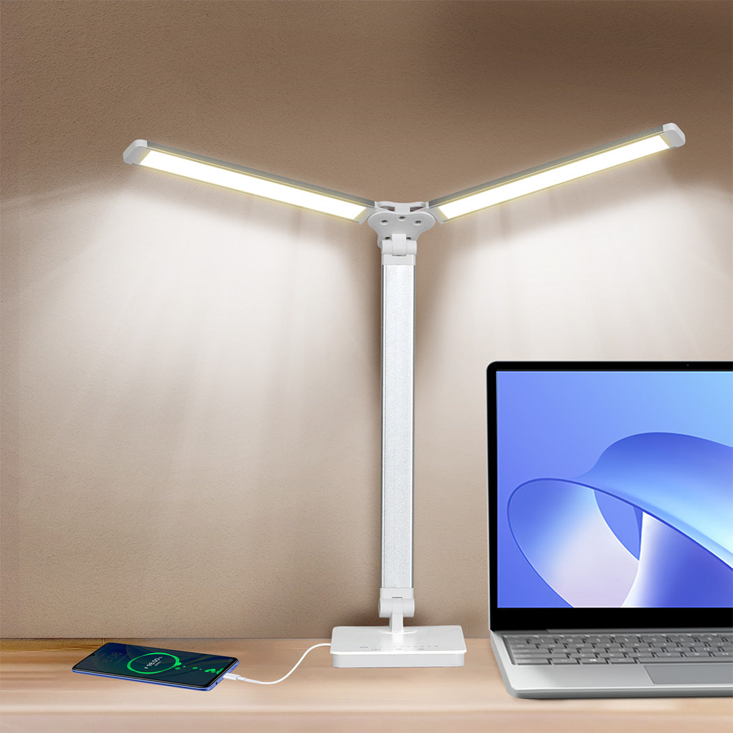 Emitto Double Head Desk Lamp LED Light Eye Caring USB-1919892815475773447