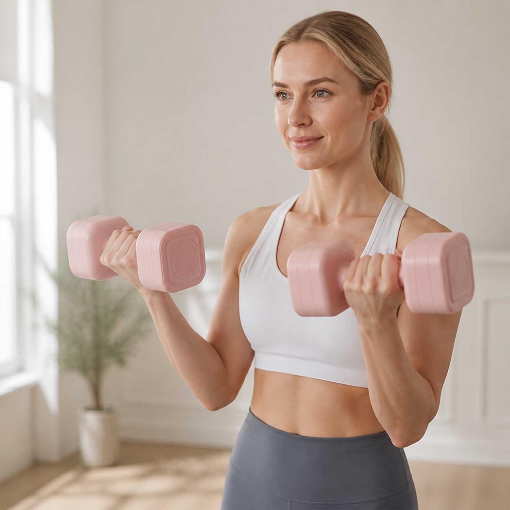 Centra Adjustable Dumbbells Set 2-5kg Quick Lock TPU Grip for Home Workout Pink-2109799599886241800