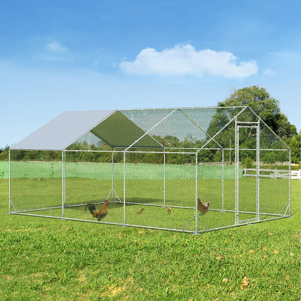 Pawz 600x300x194cm Large Metal Walk-in Chicken Coop Cage-2006732696268705799