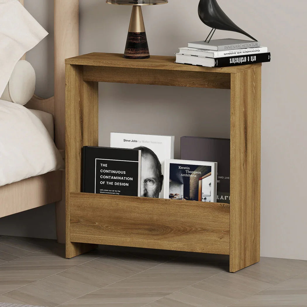 Levede Side Table with Magazine Rack Small End Table-2029387217927016455