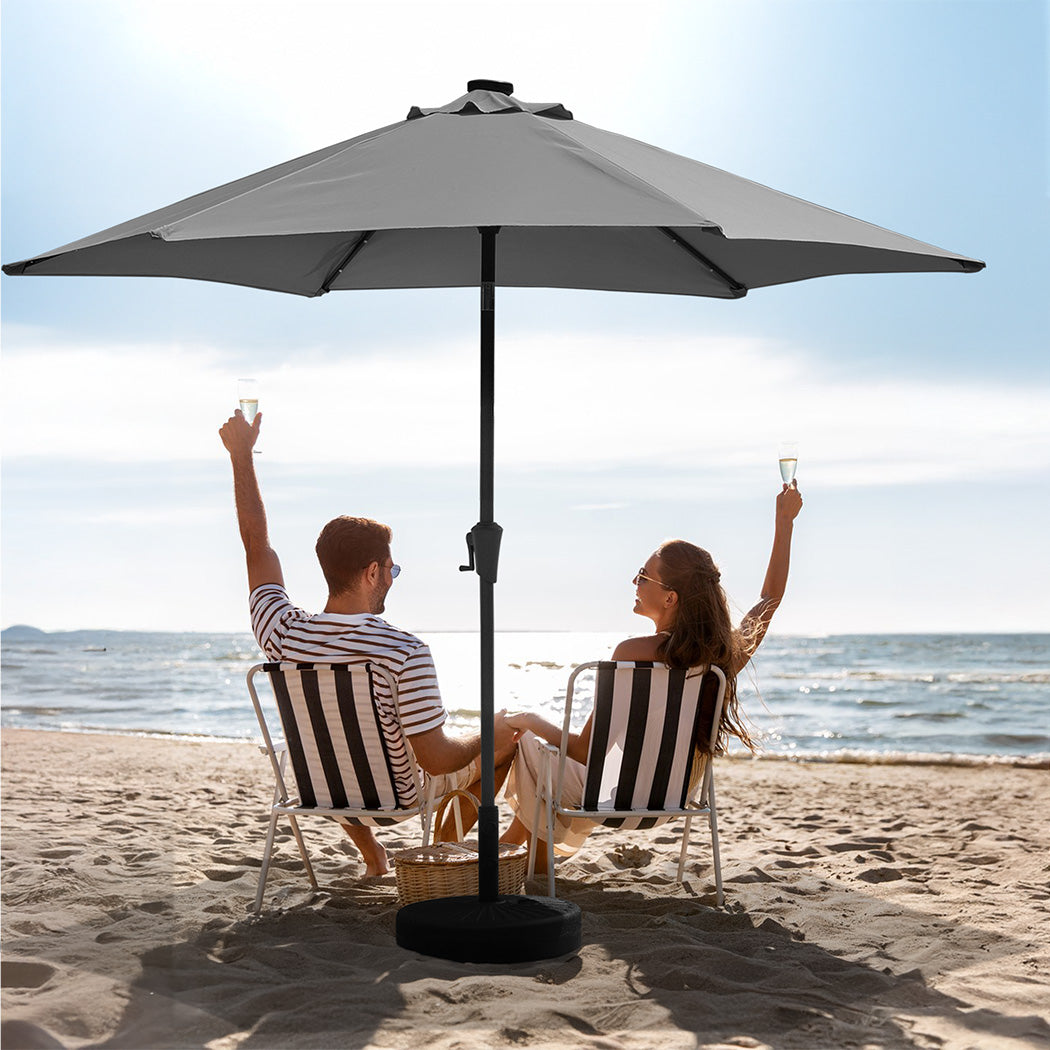 Centra 3M Outdoor Patio Umbrella Solar LED Light Grey-1950770002617569287