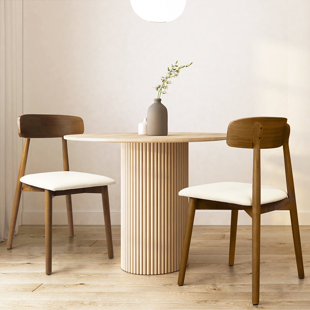 Levede 2x Dining Chairs Kitchen Chair Walnut-1864183289040998407