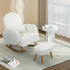 Levede Fleece Rocking Chair with footstool-1910112200622739463