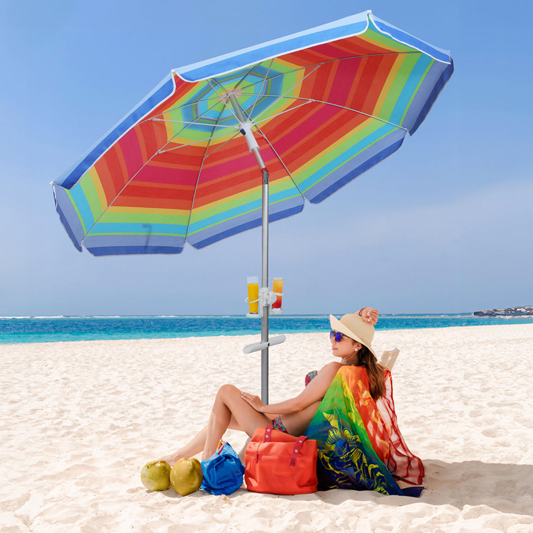 Mountview 2.2M Outdoor Beach Umbrellas Sand Colorful-1910112265114357767