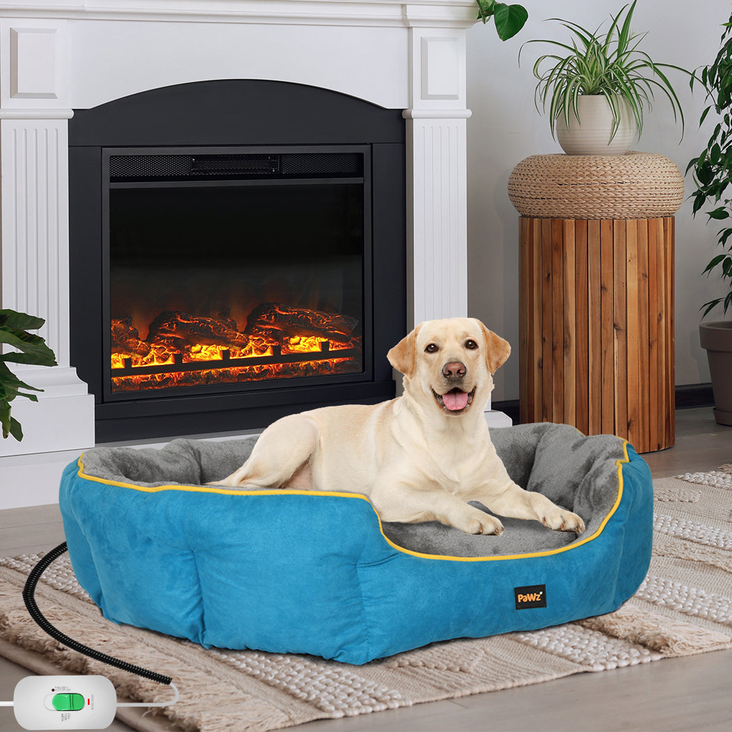 PaWz Electric Pet Heater Bed Heated L Blue Large-2029387226655363079