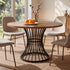 Levede Dining Table 120cm Round Dining Table 30mm MDF Retro Brown-2100034939201392647
