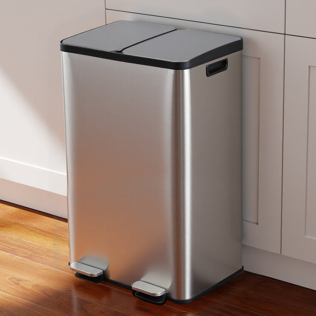 Toque 60L Pedal Bin Kitchen Waste Can Recycling Dustbin-2065254654639476743