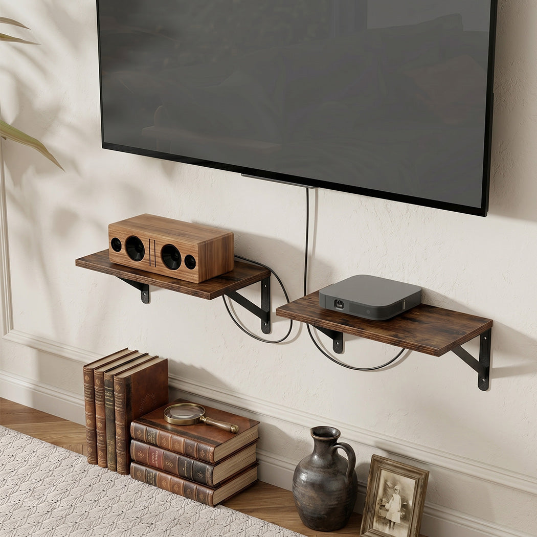 Levede Floating Shelves 2Pcs Deep Wall Mounted Rustic Storage Book Shelf Bedroom-2061251868004323335