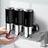 3 Bottles Bathroom Shower Soap Dispenser Black-1864184252795588614