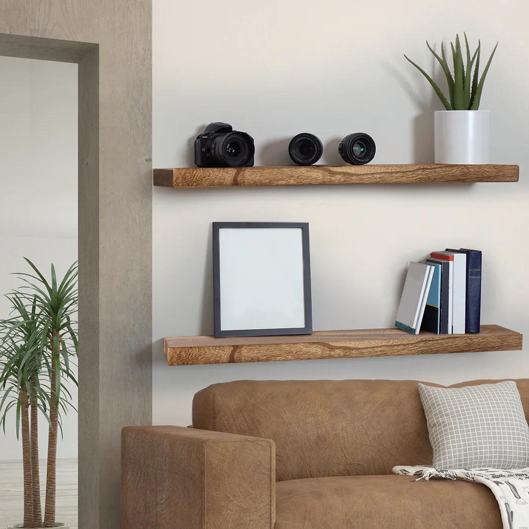 Levede 2 Pcs Floating Shelves Wall Mounted Medium-2006733235324850183