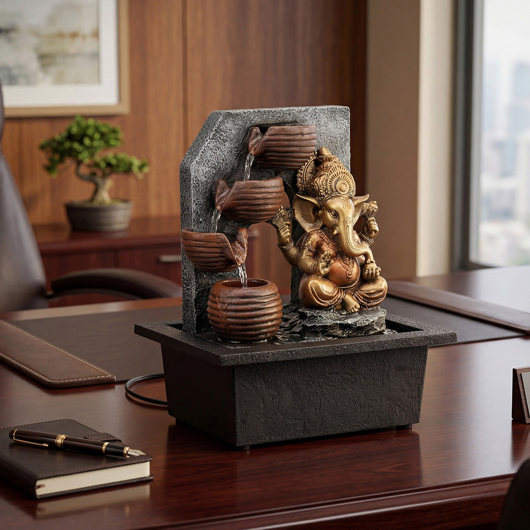 Spector Desktop Fountain LED Tabletop Zen Mini Water Fountain Office Living Room-2050059011587444743