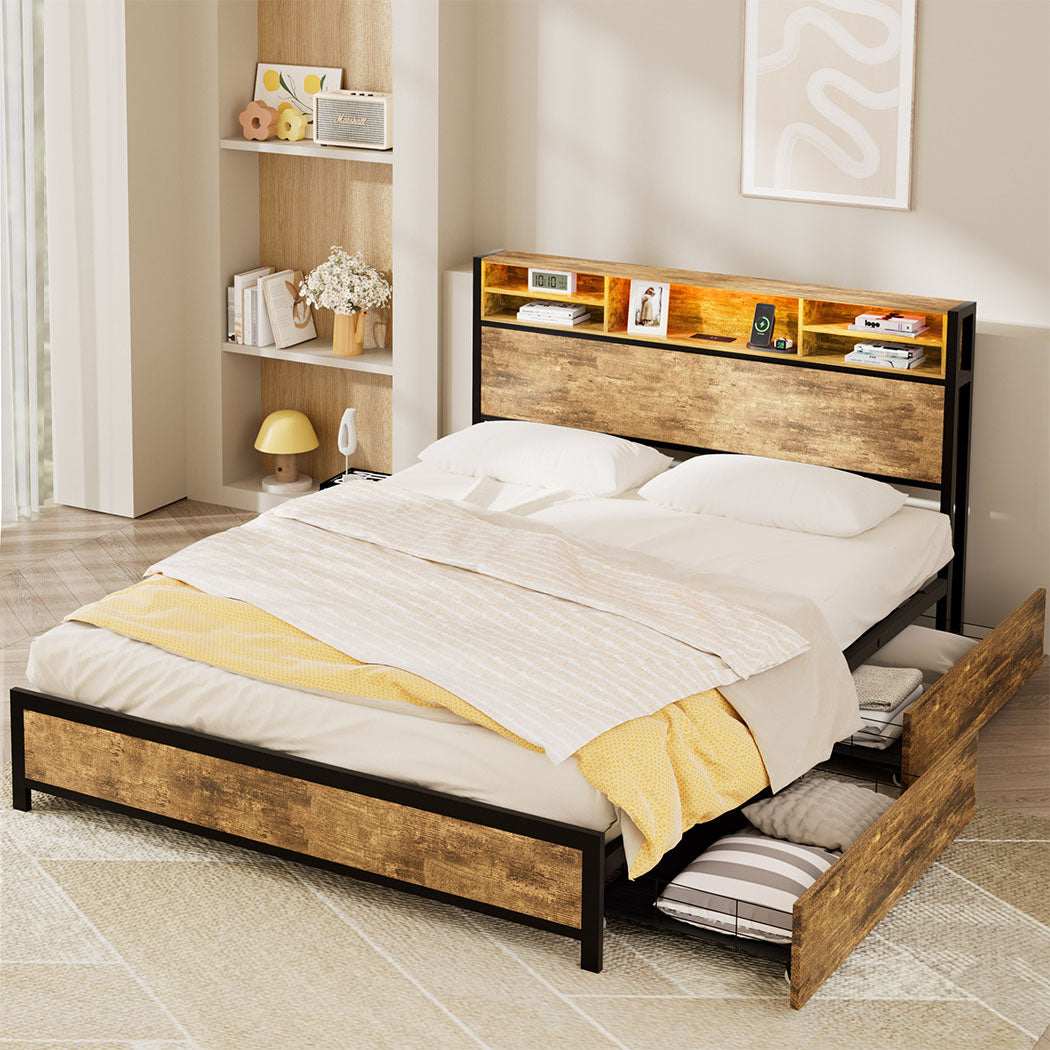 Levede bed frame queen-1894516757536837639