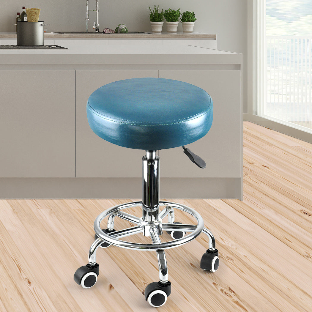 Levede Bar Stools Salon Stool Swivel Teal-1864184633130881030
