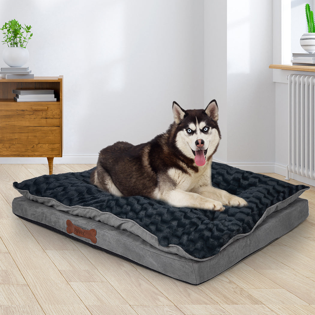 Dog Calming Bed Warm Soft Plush Comfy M Grey Medium-1864184508564246535