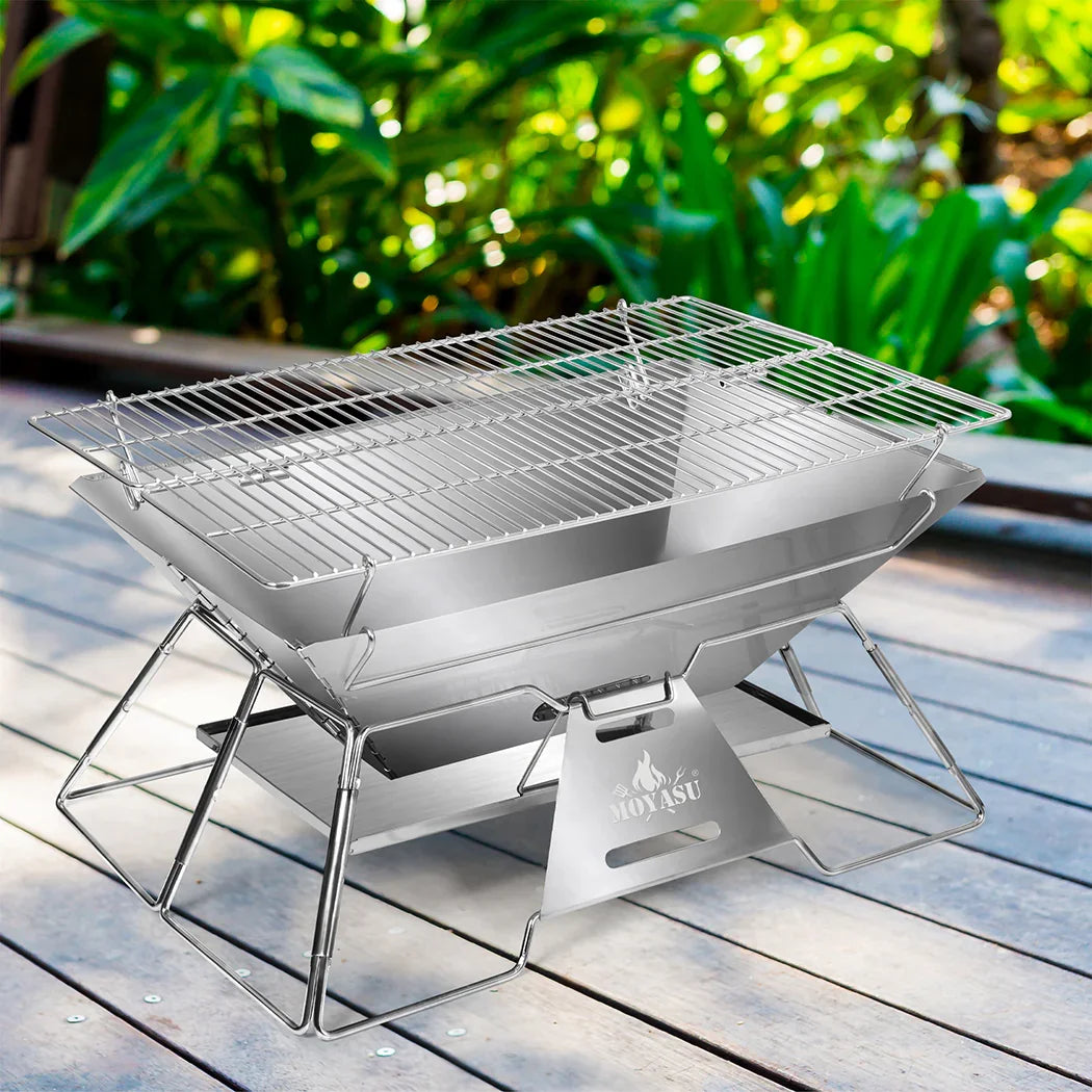 Levede Portable Folding BBQ Charcoal Grill Silver-2006732907665821703