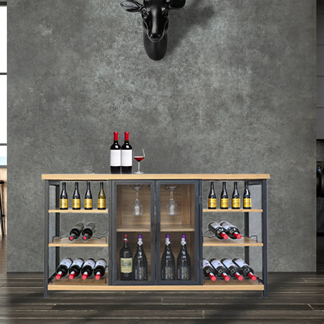 Levede Bar Cabinet Buffet Sideboard Oak-2018816921012670471