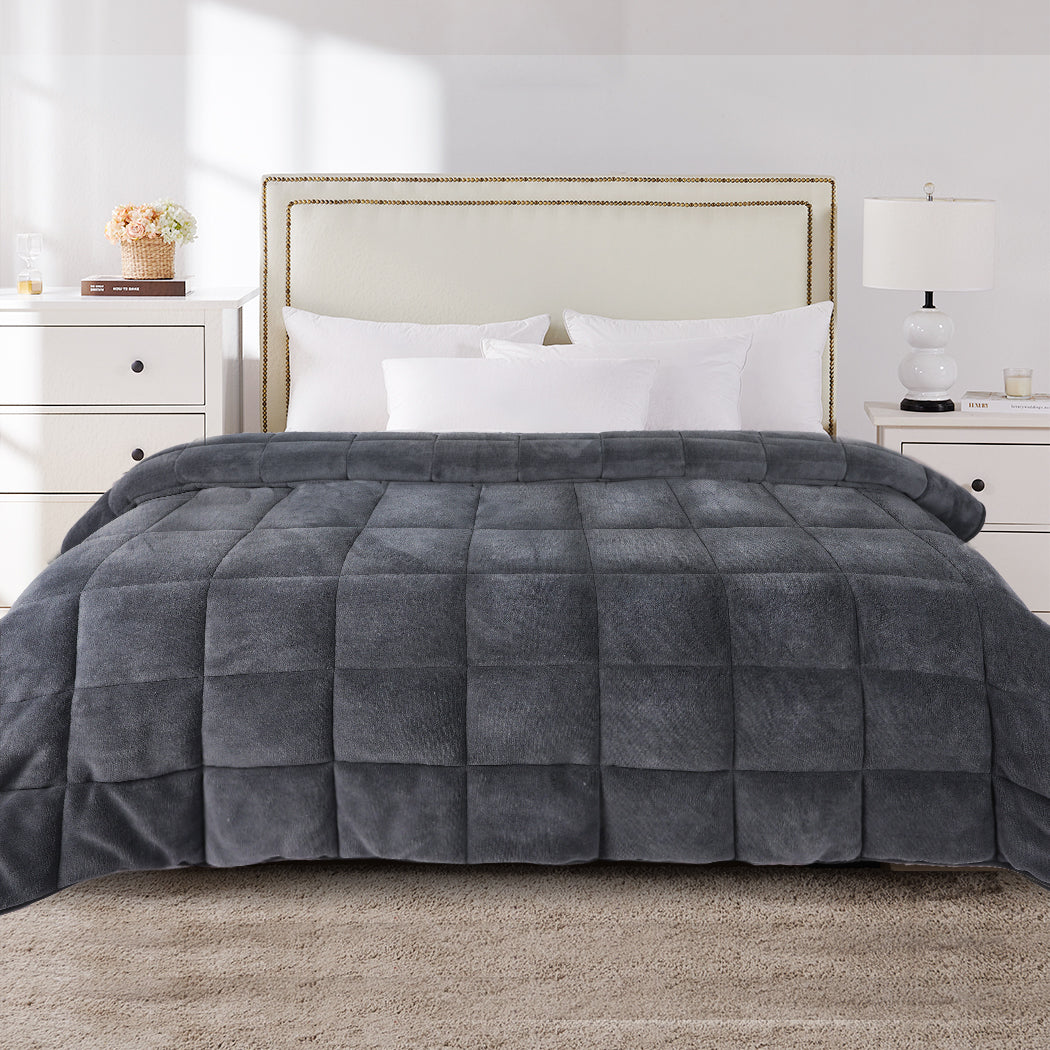 DreamZ Quilt Doona Comforter Blanket Grey Super King-2065254334697967623