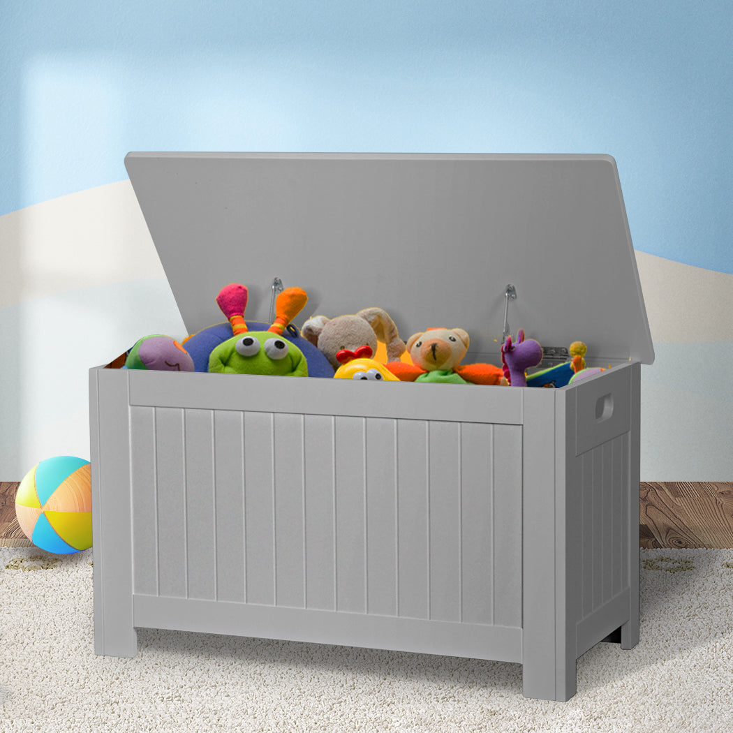 Levede Kids Toy Box Storage Chest Cabinet Grey-1937319830663335943