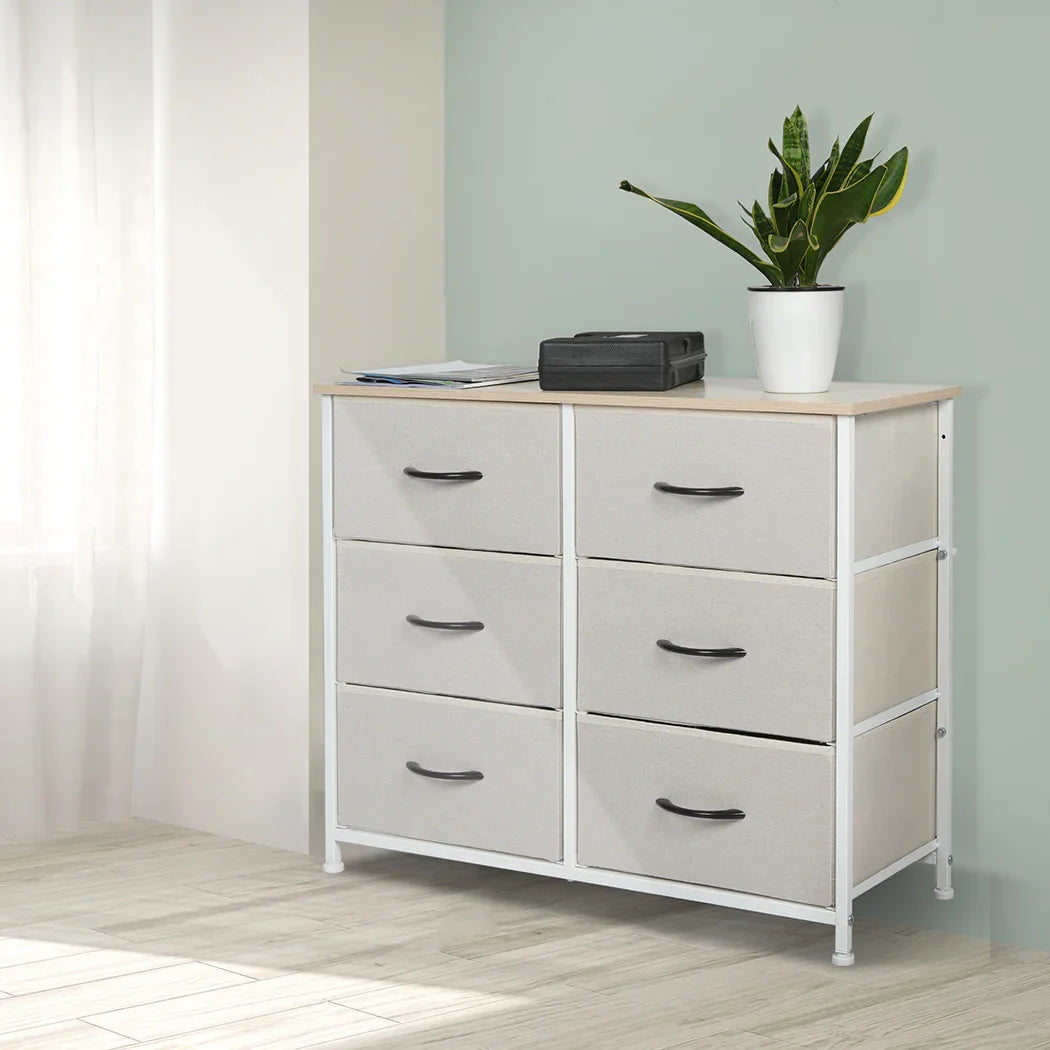 Levede Storage Cabinet Tower Chest Beige-2006733261358895110