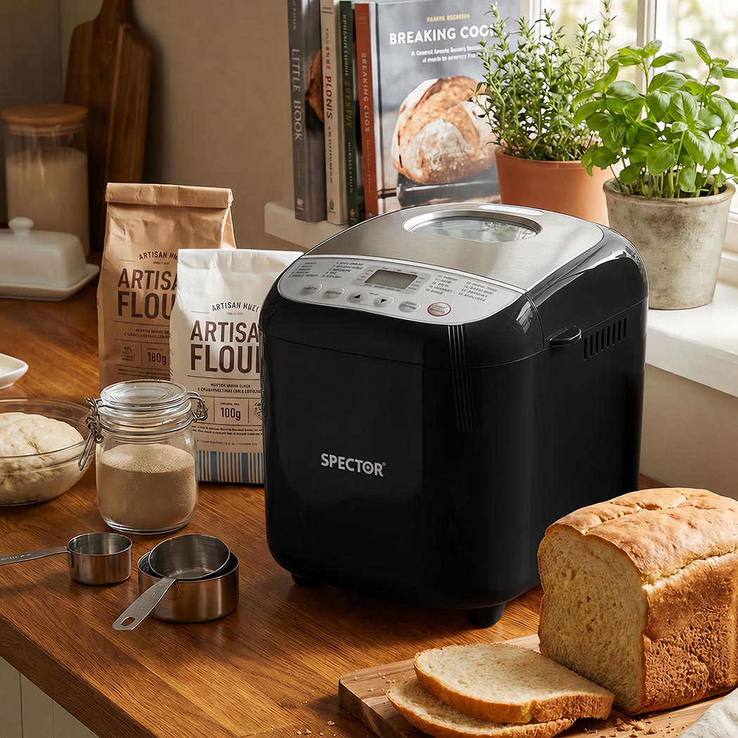 Spector 19-In-1 Automatic Bread Machine With Non Stick Pan For Home Baking Black-2109799588217688072