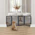 Wooden Pet Gate Dog Fence Retractable Grey 600x 3MM-2029387225392877575