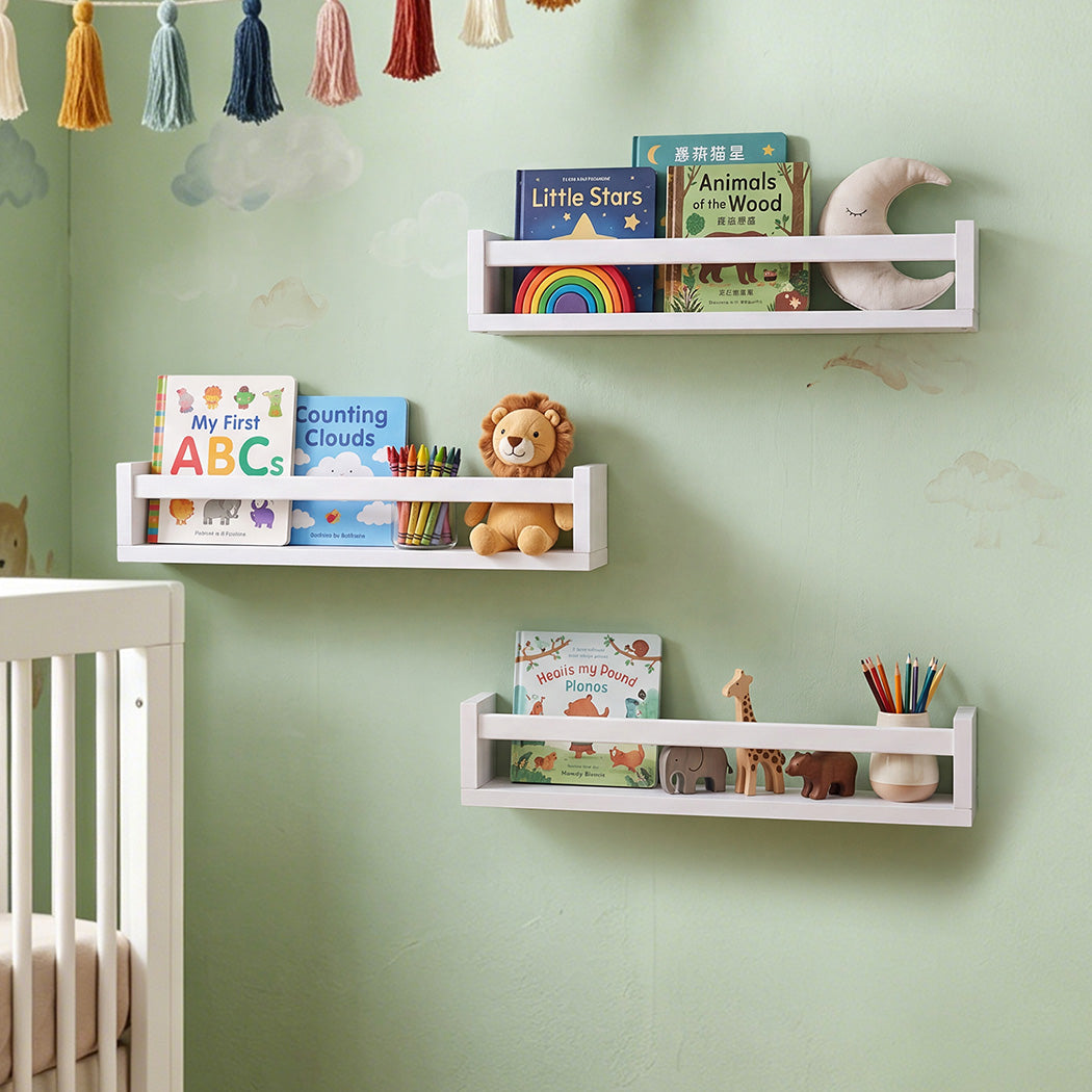 Levede Book Shelves Floating Kids Nursery 3 Pcs  Display Wall Shelves Bedroom-2061251868356644871