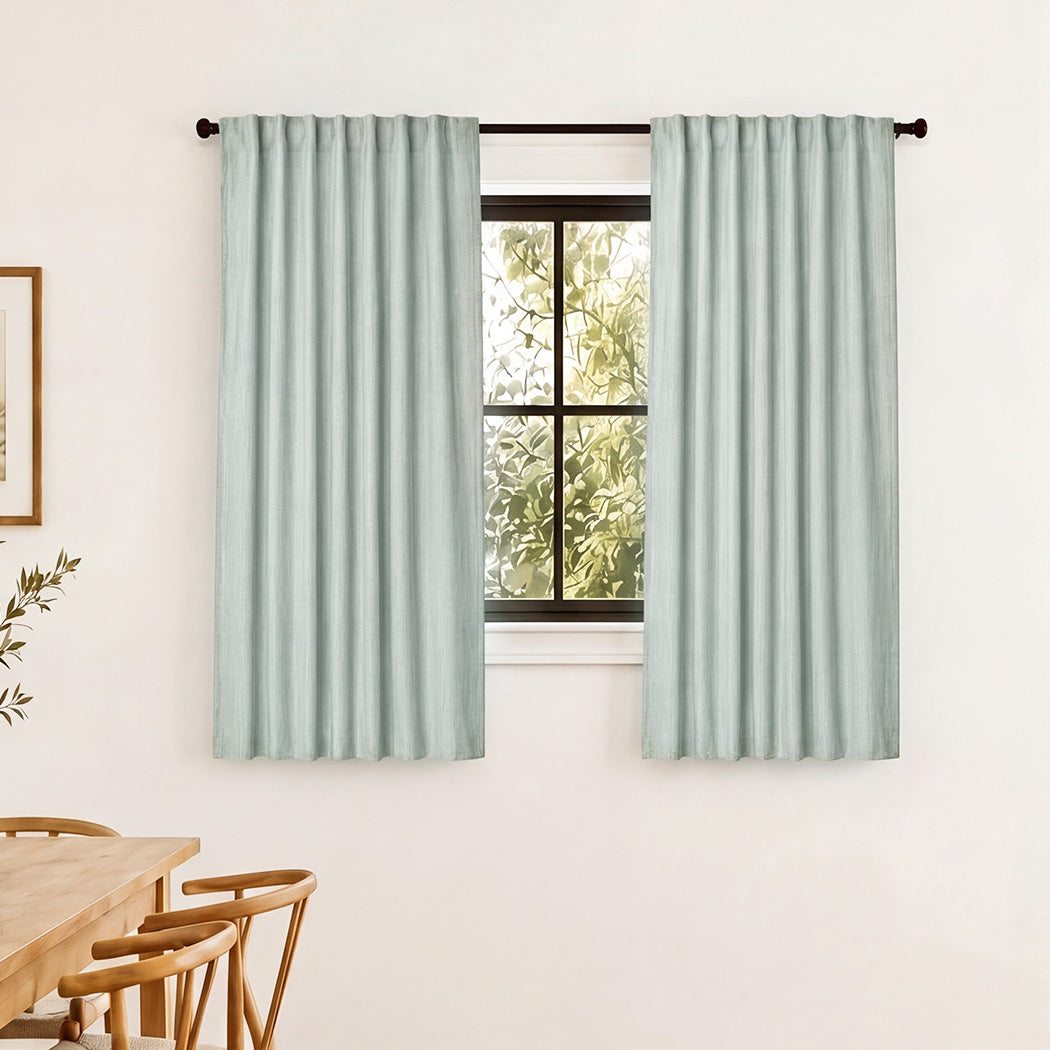 Marlow 2 Panels Blackout Curtains Thermal Linen Look Blockout Drapes 132x160cm-2072893564358103047