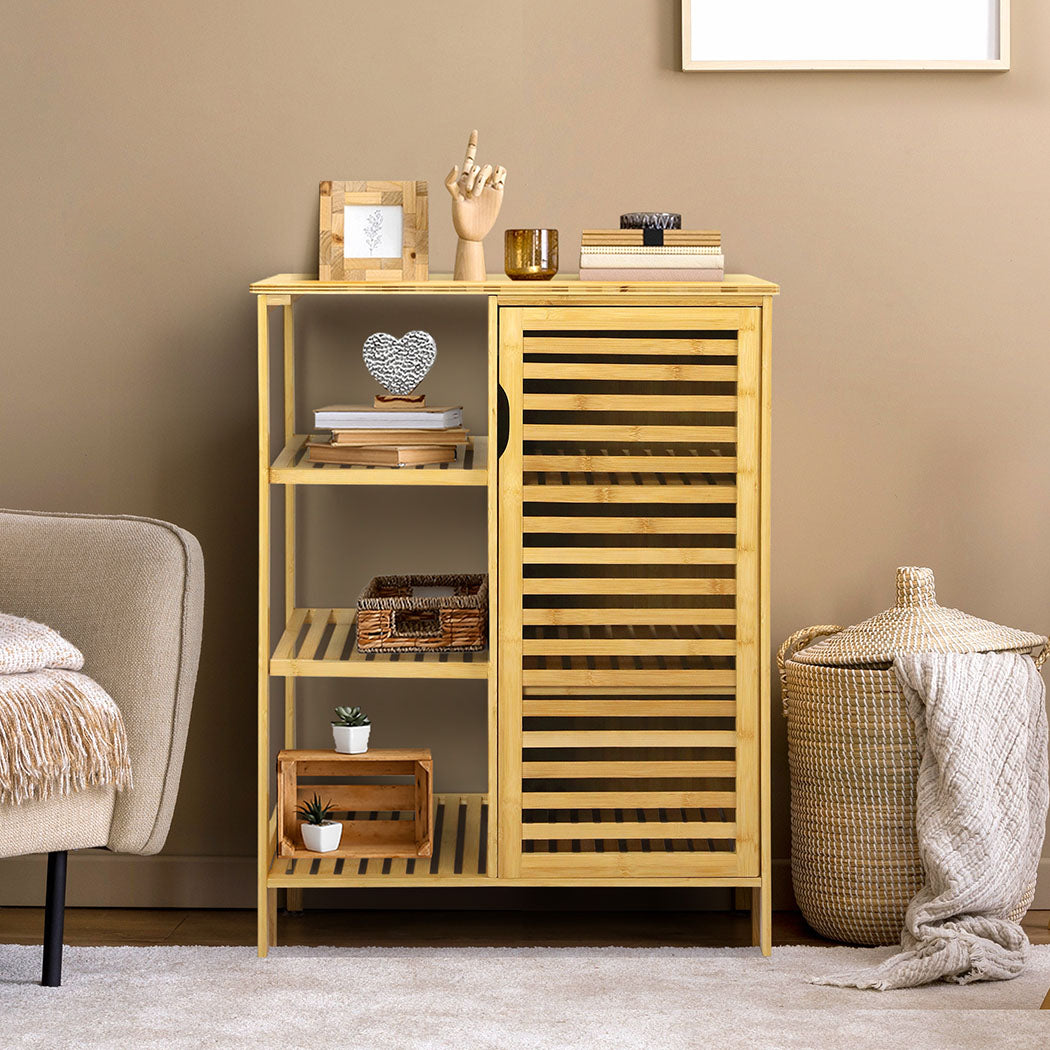 Levede  Bathroom Bamboo Storage Cabinet Natural