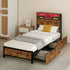 Levede Single Bed Frame Industrial Storage LED Charing-2050056748655579143
