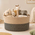Levede Blanket Basket Large Cotton Rope Jute with Handles Foldable Home Yellow-2100035023964082183