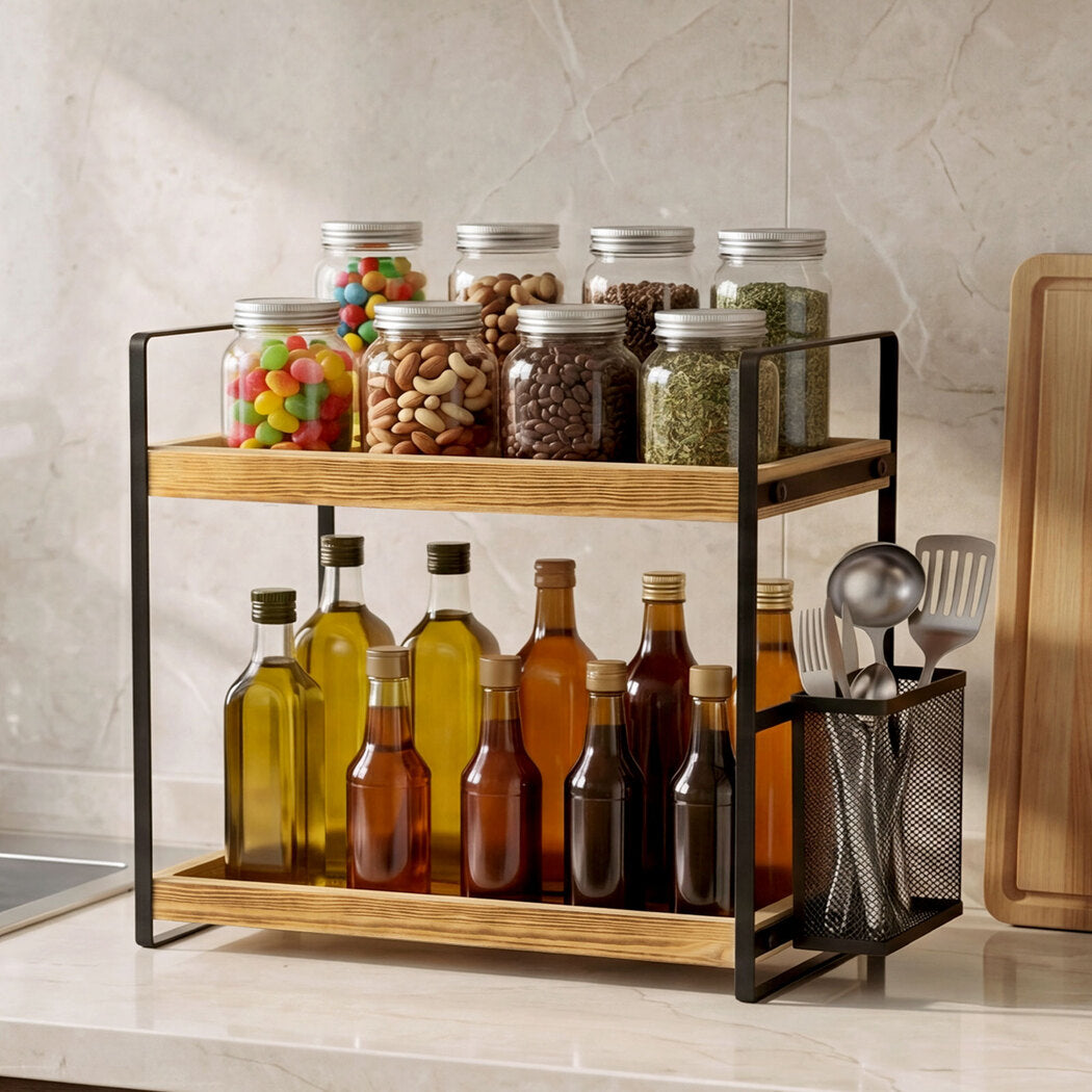 Levede 2 Tier Countertop Organiser Classic Storage Rack Shelf Bathroom Kitchen-2072893555088691207