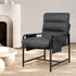 Levede Metal Framed Lounge Chair Linen in Dark Grey-2029387206182965255