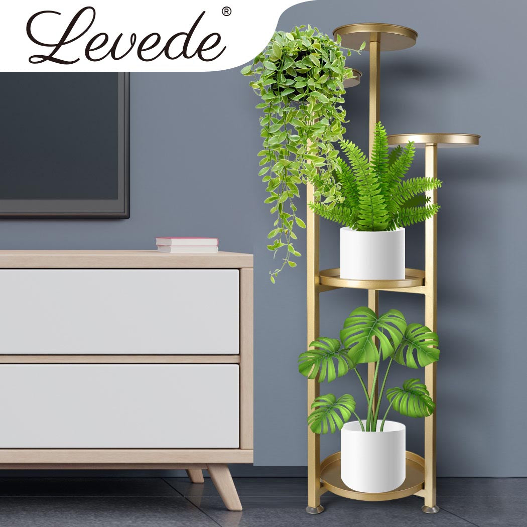 Levede Plant Stand Outdoor Indoor Flower Gold Large-1910112813704155142