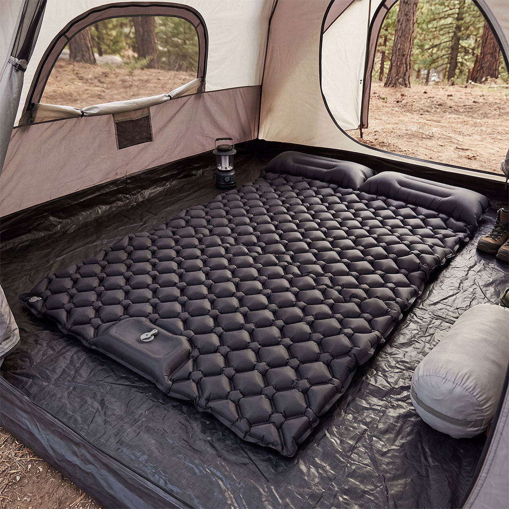 DreamZ Camping Mattress Sleeping Pad Inflation 40D Nylon TPU Camping Black-2100034976325177351