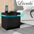Levede Bedside Tables Side Table 2 Drawers Black-1864183566271909895