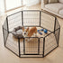 Pawz Dog Playpen 8-Panel Folding Dog Pen Steel Black-2100034989323325447