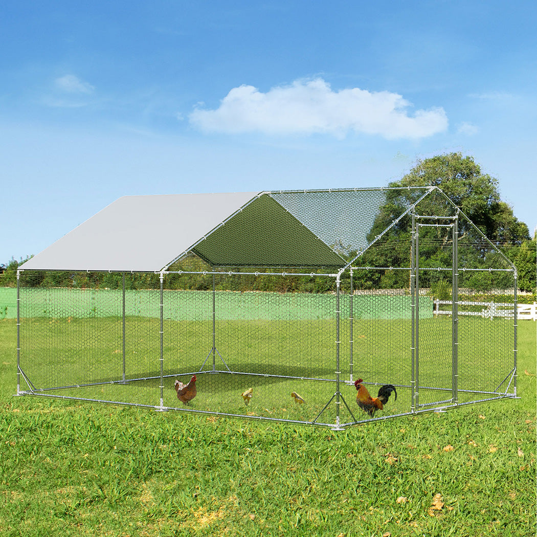 Pawz 400x300x194cm Large Metal Walk-in Chicken Coop Cage-1894516808476659719