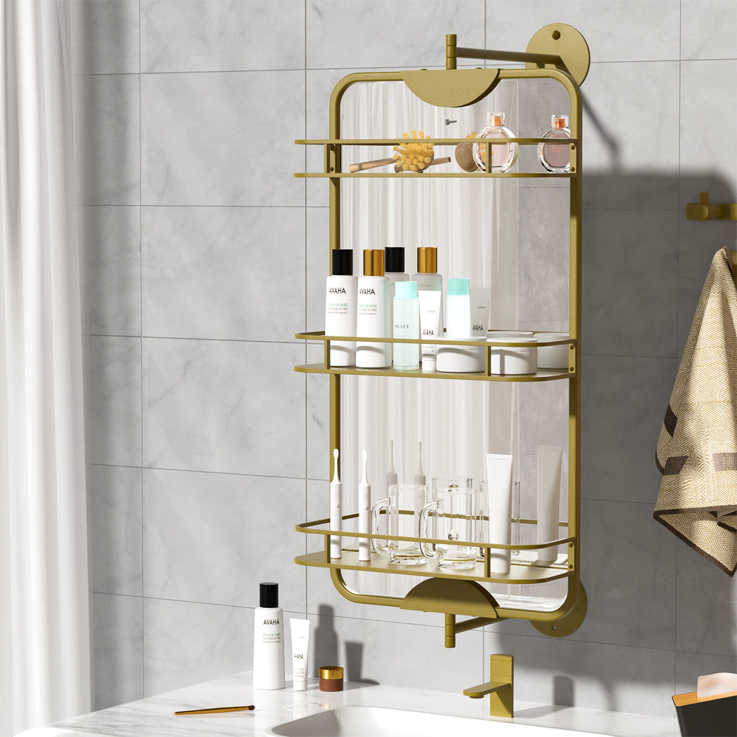 Yezi 360? Swivel Bathroom Wall Mirrors with Storage-1864183317549682695