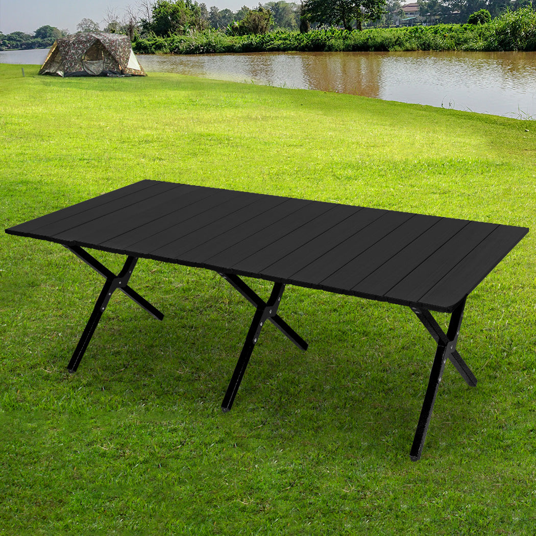 Levede Folding Camping Table Portable Black-1864184455887982599