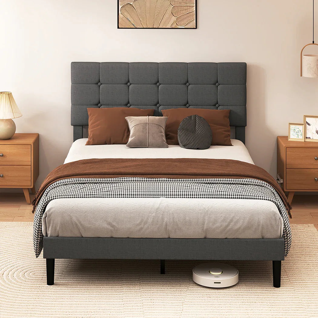 Levede Bed Frame Upholstered Platform Mattress Base Queen-2050056908265623559