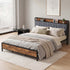 Levede King Bed Frame Industrial Tufted Soft Storage Headboard USB Charge-2100034936470900743